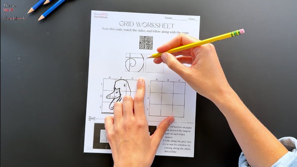 Grid Method Practice The Grid Method Worksheet โ This is Not a Sketchbook: It's an Art Class